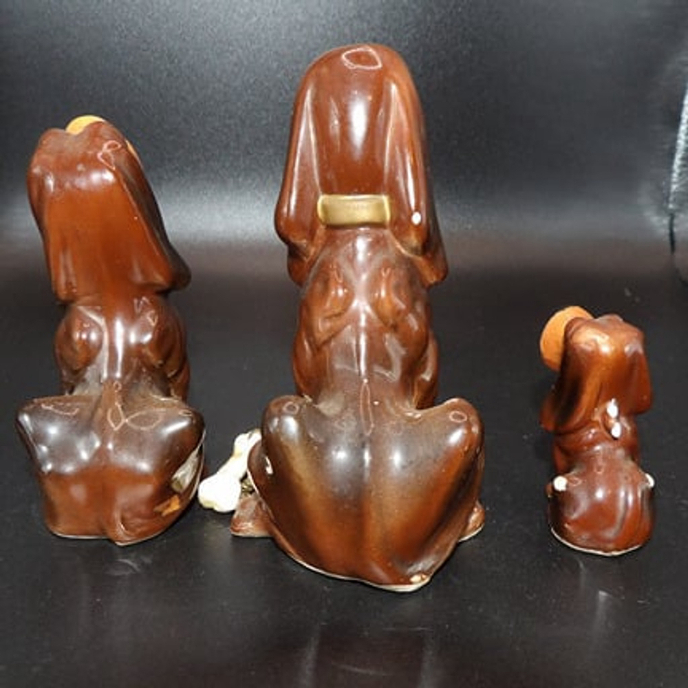 Vintage Kreiss Mom, Dad and Baby Hound Dogs with Bone - Picture 3 of 5